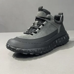 Mens Outdoor Antiskid Platform Running Shoes Lace Up Thick Platform Genuine Leather Spliced Joggers Training Athlete Sport Shoes - AliExpress Sneakers