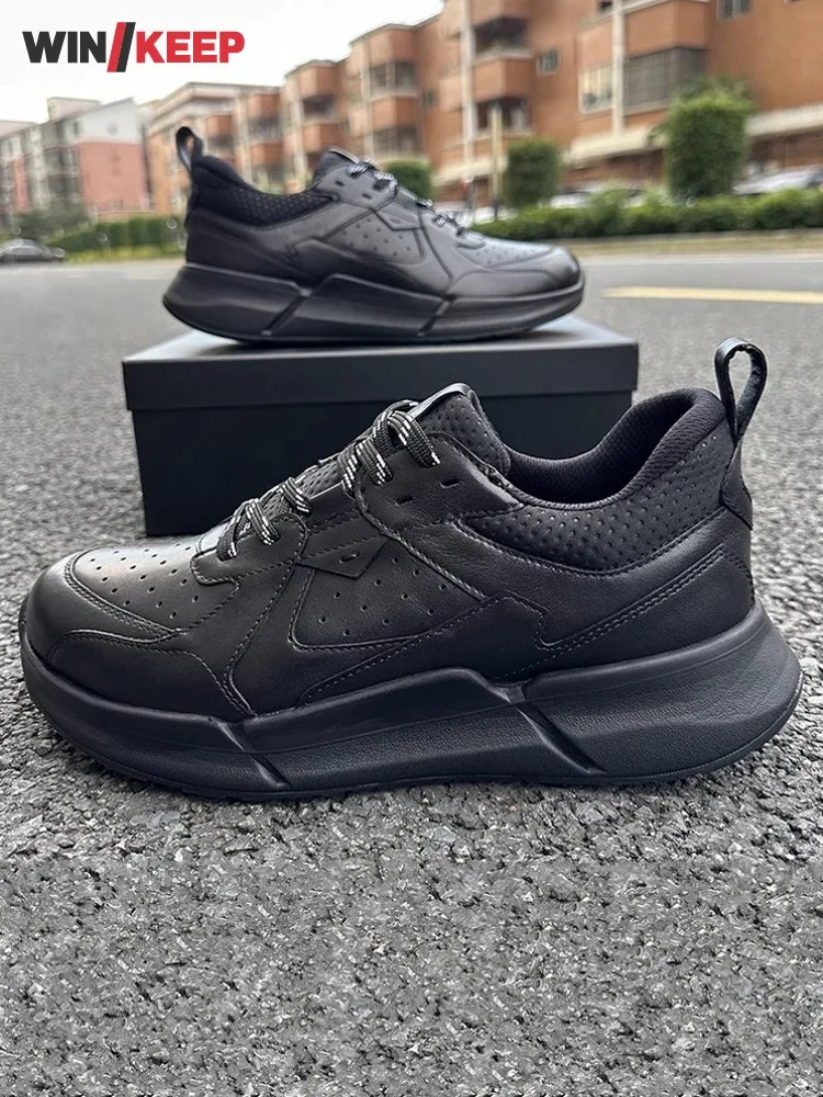 Outdoors Running Shoes Mens Retro Genuine Leather Leisure Design Breathable Skateboard Lace Up Low Cut Jogging Trainers Sneaker - AliExpress Sneakers