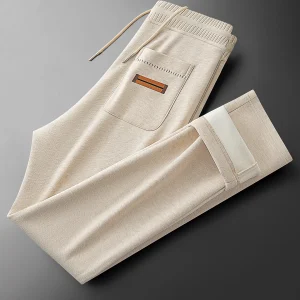 JSBD Winter Italian-style warm, fleece and thickened wool woolen pants for men, straight-leg sport sweatpants and casual pants - AliExpress Pants