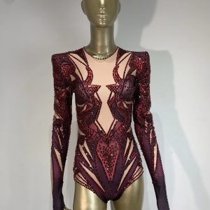 Women Luxury Diamonds Long Sleeves Bodysuit Sparkly Rhinestones Performance Outfit Nightclub Party Stage Dancer Singer Costume - AliExpress Jumpsuits&Rompers