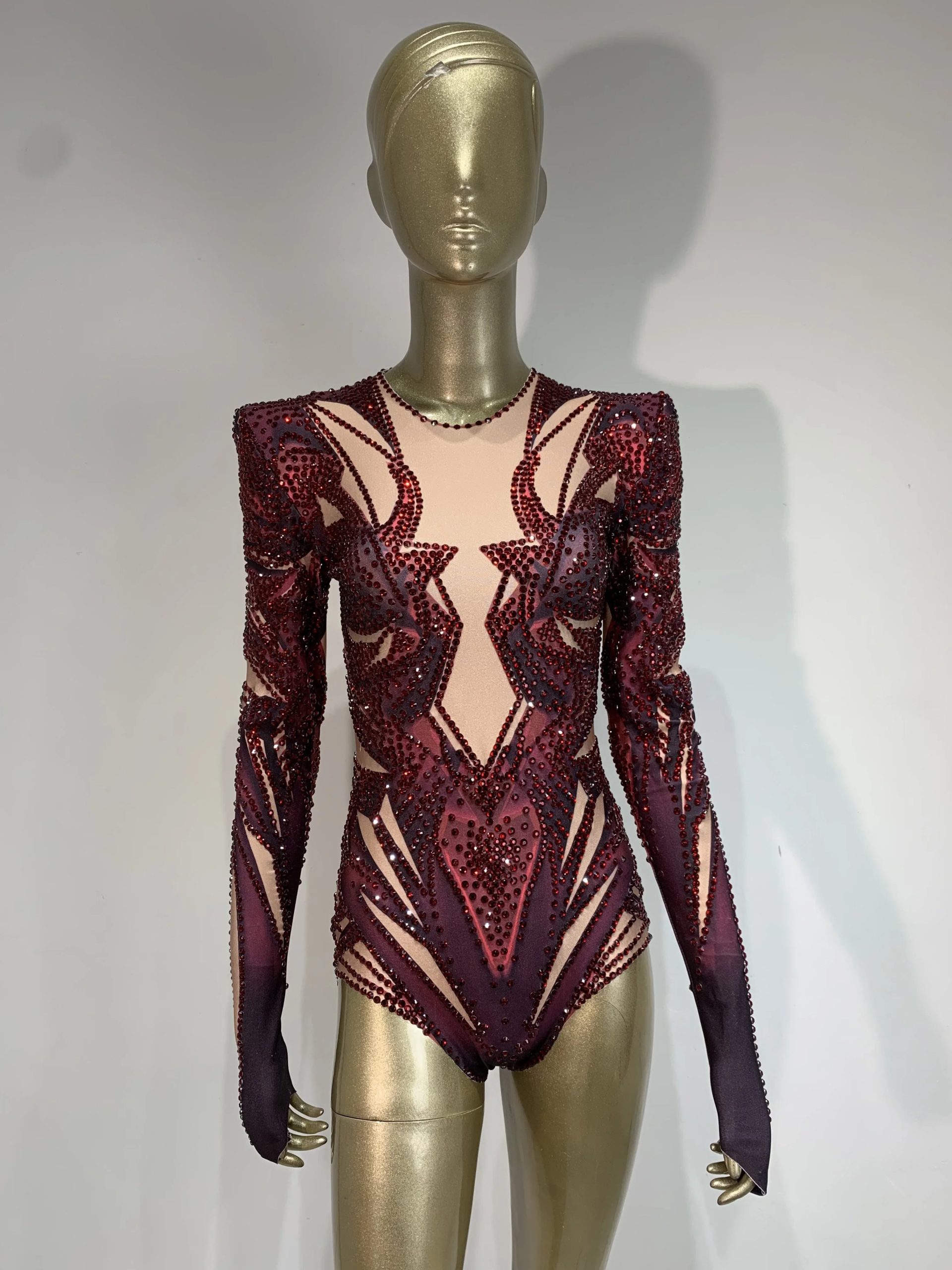 Women Luxury Diamonds Long Sleeves Bodysuit Sparkly Rhinestones Performance Outfit Nightclub Party Stage Dancer Singer Costume - AliExpress Jumpsuits&Rompers