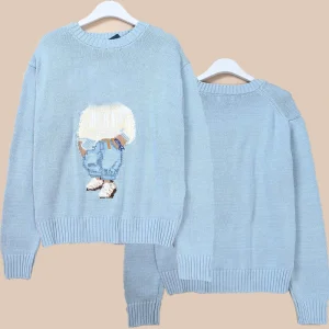 Spring Autumn Ladies Cotton Knitted Long Sve round Ne Sweater Cartoon Pattern Color Woven Faionable Girls Knitwear - AliExpress Sweaters&Jumpers