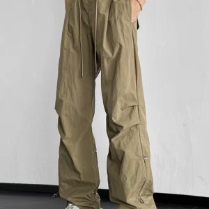 Retro Japanese Sle Men's Summer Thin Straight Leg Workwear Pants High Street Vibe Trendy Brand Slim Fit Casual Trousers - AliExpress Pants