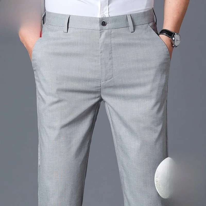New Men's Linen Casual Pants Summer Thin Loose Straight Ice Silk Cotton Linen Long Trousers Faionable Urban Sle - AliExpress Pants