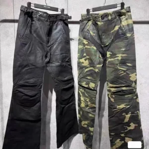 Loose Straight Leg Camouflage Pants Men's Women's Brued Wax Patchwork Faion Urban Sle Autumn Casual Trousers - AliExpress Pants