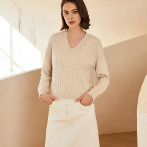Tcyeek, 100% Wool Sweater, Women's V-neck Retro Pullover Sweater, Versatile Knit Sweater, 2024 Autumn/winter New Top T48013KS - AliExpress Sweaters&Jumpers