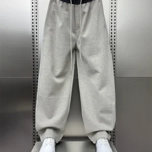 High-End Men's ey Loose Casual Pants Straight Leg Dstring Long Trousers Wide Leg Embroidered Sports Pants Spring 2026 - AliExpress Pants