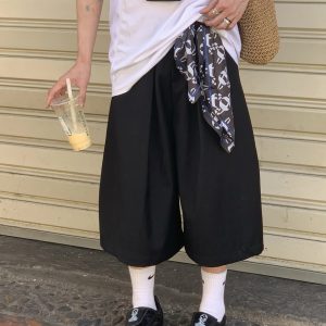 Orgeing American Retro 7-Point Casual Pants Loose Straight Leggings Simple Summer Spring New Sle Youthful Daily Wear - AliExpress Pants
