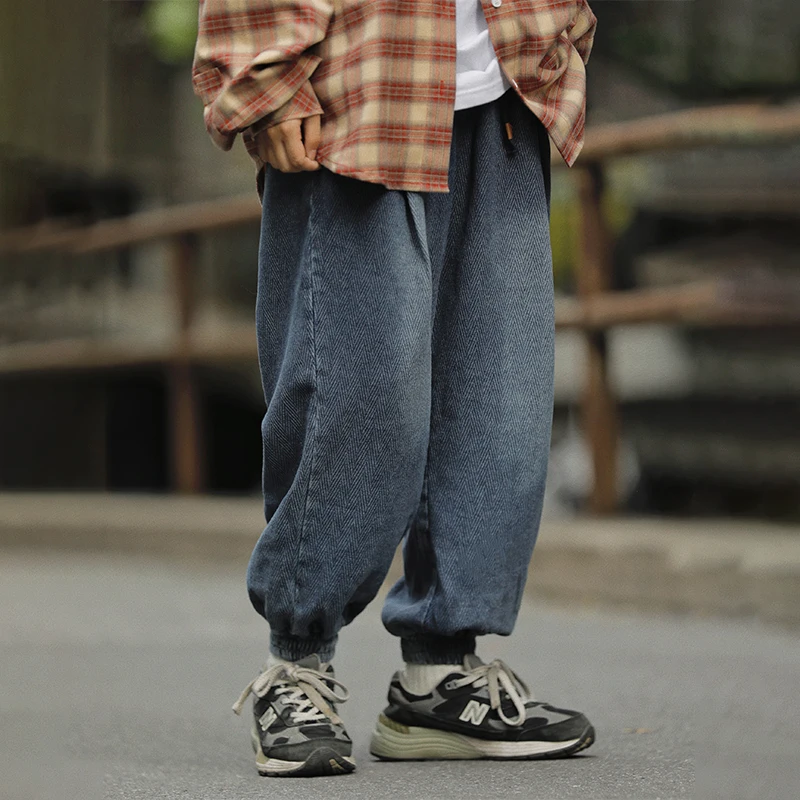 Loose American Sle Jeans Dstring Cuffed Pants Men Women Casual Loose Harem Long Trousers Spring Autumn Youth Faion - AliExpress Pants
