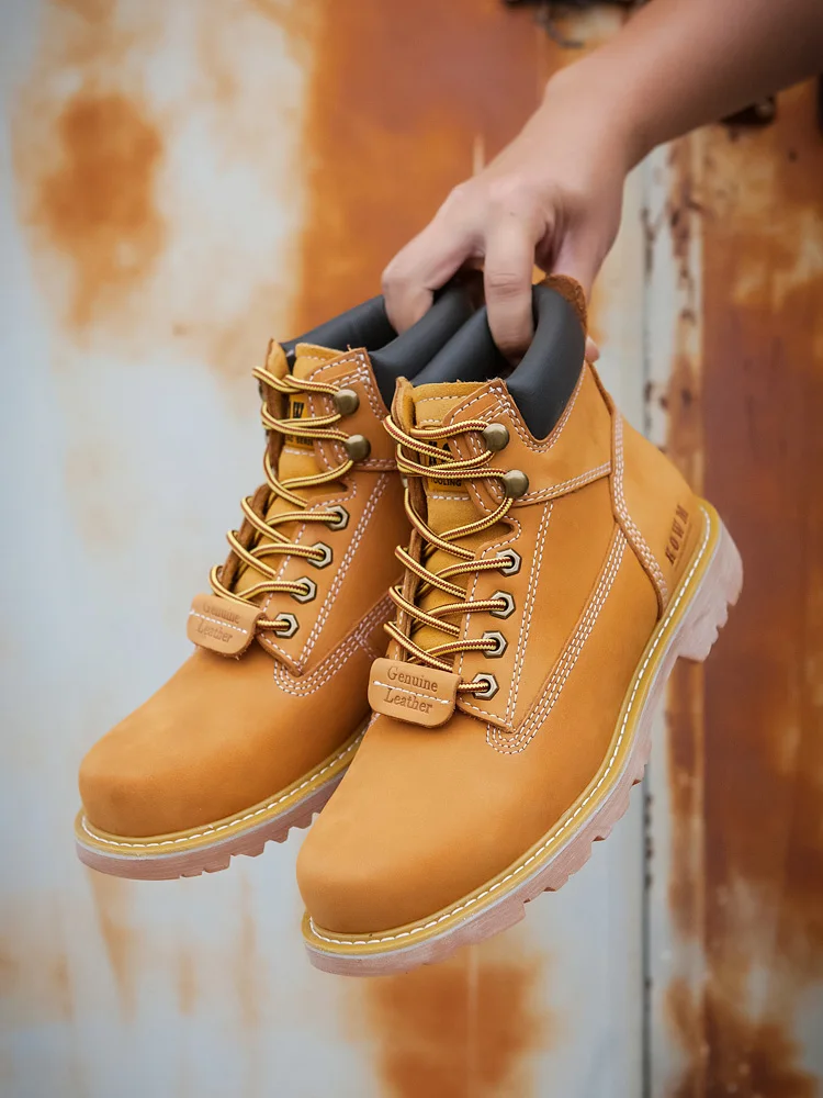 KOWM Cowhide Hiking Shoes Men travel sneakers Tactical Hunting Boots Desert Combat Ankle Boots Waterproof Male Motorcycle boots - AliExpress Sneakers