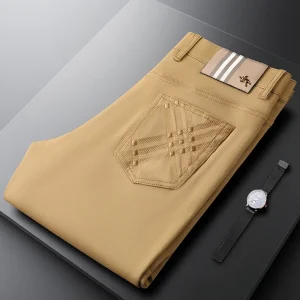 Khaki cotton casual business pants for men slim feet for men European commuter autumn and winter pants for men - AliExpress Pants