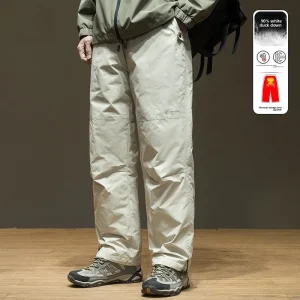 Men's Lightweight Warm 90 Du down Casual Trousers Spring Autumn Winter Straight Leg Pants Comfortable Breathable Printed - AliExpress Pants