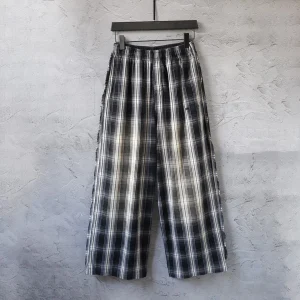 BCLENEICAC New Waed Vintage Plaid Patchwork Loose Straight Casual Pants Men's Paris Sle Comfortable Loose Long Trousers - AliExpress Pants