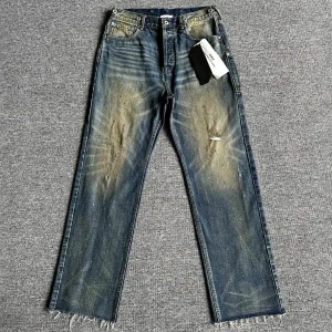 Retro Waed Heavy Du Mud Jeans Loose Straight Leg Long Pants Ba Heel Missing Patchwork Cotton Casual Trousers for Teens - AliExpress Pants