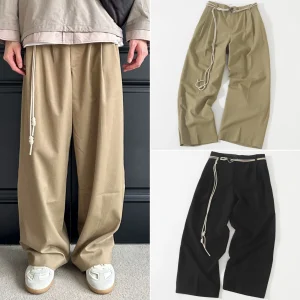 Loose Lazy Sle High Street Japanese Wide Leg Pred Pleats Painter Drapey Casual Pants Youthful Vitali Everyday Wear - AliExpress Pants