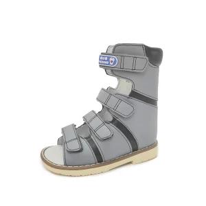Boys Gray Children High Top Sandals Leather Orthopedic Shoes For Kids Clubfoot  Ankle Support Flat Feet Footwear Size 20-34 - AliExpress Children's Shoes