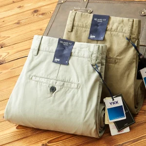 High-End Men's Casual Pants 100% Pure Cotton Worn-In Wear-Resistant Summer Thin Comfortable Straight Loose Commute Long Trousers - AliExpress Pants