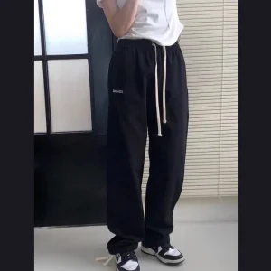 Cleanfit Sweatpants Men's Loose Straight Leg Fce Lined Long Sports Pants Casual Comfortable Breathable Autumn Seasonal Wear - AliExpress Pants