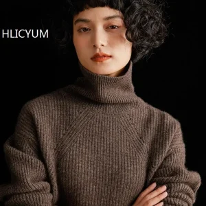 Autumn/Winter Women's Cashmere Sweater Thick Casual Solid Color Knitted pullover High Neck Wool Jumper Loose Tops Warm HOT SALE - AliExpress Sweaters&Jumpers