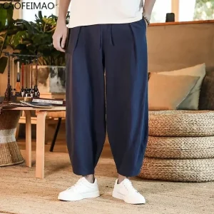 2025 Men's Pants Cotton and Linen Male Summer New Solid Color Mens Trousers Loose Fitness Baggy Streetwear Plus Size M-5XL - AliExpress Pants