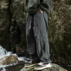 Gray Outdoor Casual Men's Workwear Pants Autumn Spring New Style Retro Cuffed Functional Fashion Trousers Anti-Wrinkle Nylon - AliExpress Pants