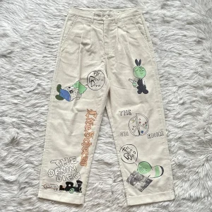 Kapital Kountry Japanese Sle Casual Cartoon Print Waed Outdated Corduroy Long Pants Men's Straight Leg Cotton Trousers - AliExpress Pants