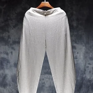 Summer Men's Thin Linen Nine-Piece Pants Loose Large Size Long Casual Wide-Leg Lantern Pants Chinese Sle Comfortable Fit - AliExpress Pants
