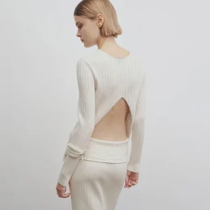 American mat Sle Triangular Slit Slimming Knitwear Faion Design Bal Stri Long Sve round Ne Top - AliExpress Sweaters&Jumpers