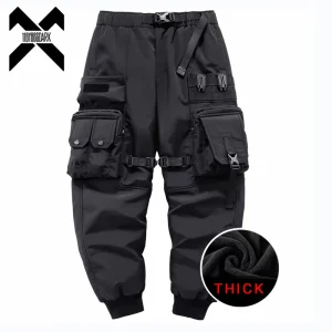 2022 Winter Thick Tactical Cargo Pants Men Fashion Functional Multi Pockets Trousers Hip Hop Streetwear Pants Techwear Black - AliExpress Pants