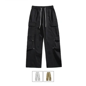 MMOPTOP Men's Casual Straight Leg Workwear Trousers Pure Color Couple Match Loose Fit Comfortable Cotton Long Pants - AliExpress Pants