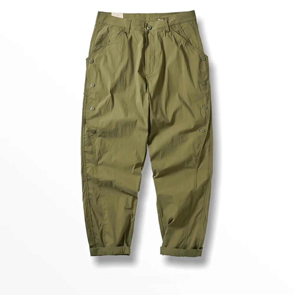 Mountain Speed Dry Pants Men's Thin Elastic Spring And Summer Loose Pants Ins Trend Breasted Casual Taper Pants - AliExpress Pants