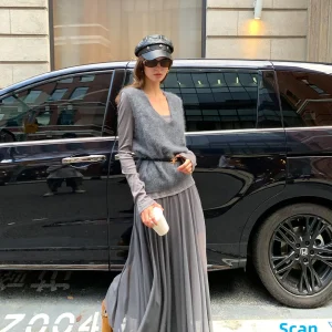 Luna7xi 2026 Spring Early Autumn V-ne Knitted Vest Svel Layering ular Design Commute Sle Women's Wool Blend - AliExpress Sweaters&Jumpers
