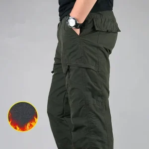 Men's Fleece Cargo Pants Winter Plush Tactical Pants Casual Joggers 3XL Korean Loose Hiking Running Warm Thermal Trousers - AliExpress Pants