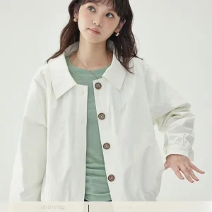AMUU Original White Single-Button  Ne Long Sve Jaet Women's Loose Top Cotton Blend Polyester Spandex Blend Casual ... - AliExpress Sweaters&Jumpers