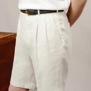Cultum Norman Heavyweight Linen  Sle High Waist Bermuda orts Double Pleat Khaki Busin Casual Straight Leg Pants - AliExpress Pants