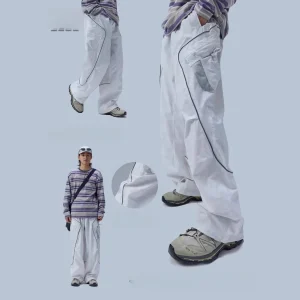 Japanese Sle Outdoor Work Trousers Men's Casual Pants Adjustable Cuffed Hiking Arcane ket Straight Leg Loose Fit Jeans - AliExpress Pants