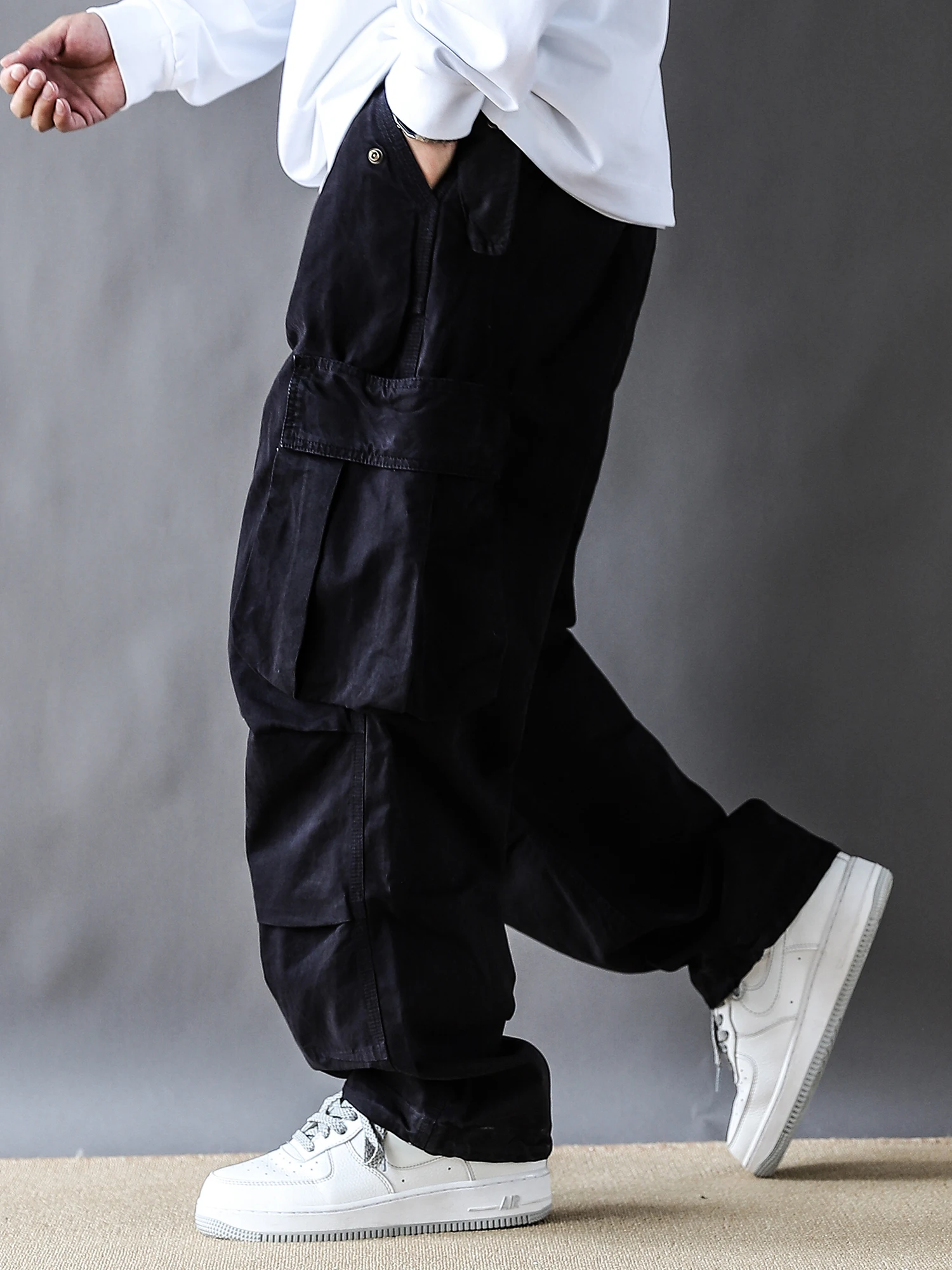 Washed American Retro Work Pants Spring Autumn Loose Straight Leg mid Waist Long Trousers Large Pockets Pure Cotton Trendy Brand - AliExpress Pants