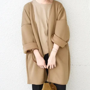 New 2025 Autumn Casual Cotton Knitted Long Jaet Women's Straight Leg V-Ne Long Sve  Color Faion Outerwear - AliExpress Sweaters&Jumpers
