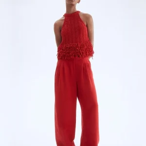 Red Knitted Sweater with Tassel  Fashionable Women's Spring Summer Top by H&M Polyester Cotton Blend Regular Length - AliExpress Sweaters&Jumpers