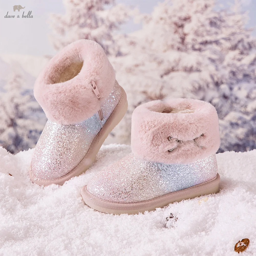 Dave Bella Children Snow Boots Winter Autumn Kids' Thick Warm Shoes Plush Ankle Boots Non-slip Footwear Uggs For Girls DB4254413 - AliExpress Children's Shoes