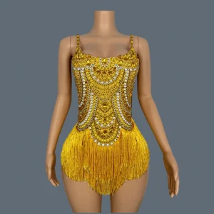 Sparkly Crystals Tassel Bodysuit Sexy Women Dance Show Costume Nightclub gig Carnival Party Singer Dancer Stage Leotard Jingling - AliExpress Jumpsuits&Rompers