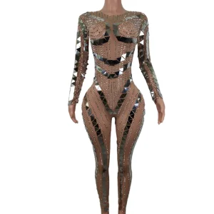 Fashion Sparkle Rhinestone Women Bodysuits Nightclub Party Show Clothing Ladies Bodycon Sequins Jumpsuits Sexy Diamond Leotards - AliExpress Jumpsuits&Rompers