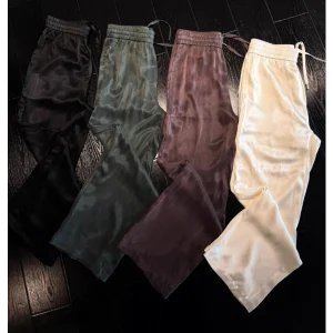 Laid-ba Copper Ammonia Silk Spor Casual Pants Men's Luxury Long Straight Leg Pants Summer Faion Urban Sle Mid-High Waist - AliExpress Pants