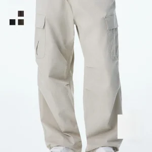 H&M Men's Casual Trousers Loose Fashionable Cotton Woven American Straight Workwear Pants Comfortable Breathable Daily Wear - AliExpress Pants
