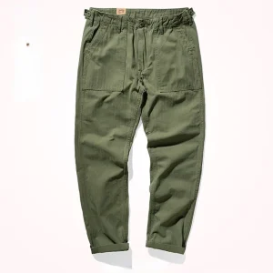 Amy Khaki N Casual Vintage Cargo Pants Men's Straight-leg Casual Pants Cotton Fishbone Woven Awl Pants - AliExpress Pants