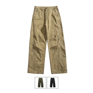 MMOPTOP Men's Straight Leg Workwear Trousers Casual Loose Fit Long Pants Pure Color Versatile for Couples Trendy Youth Sle - AliExpress Pants