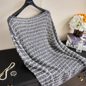 Ele Knitted Sweater Hollow out One oulder Loose Fit Wool Blend Soft Breathable Long Sve round Ne Casual Sle - AliExpress Sweaters&Jumpers