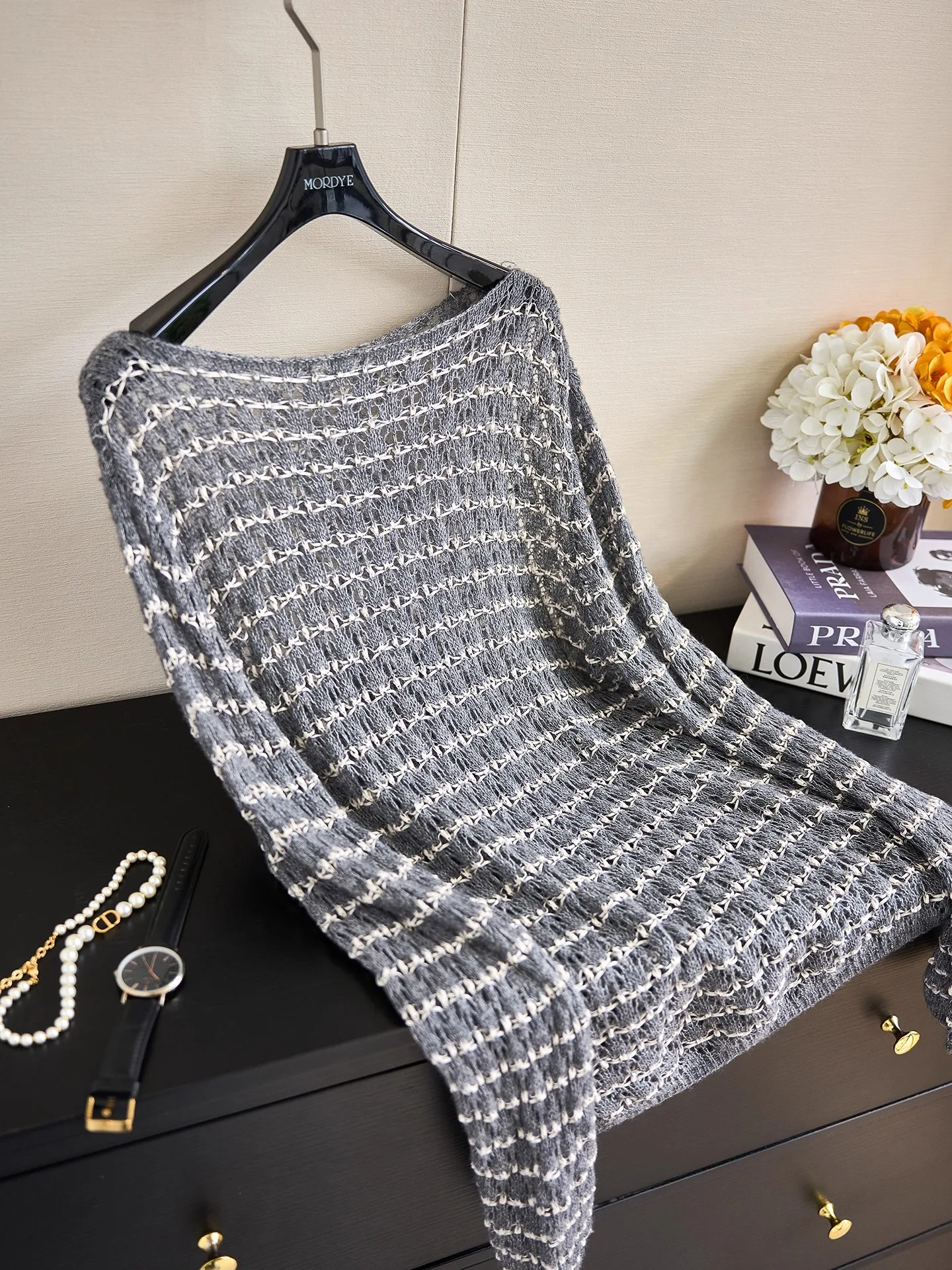 Ele Knitted Sweater Hollow out One oulder Loose Fit Wool Blend Soft Breathable Long Sve round Ne Casual Sle - AliExpress Sweaters&Jumpers