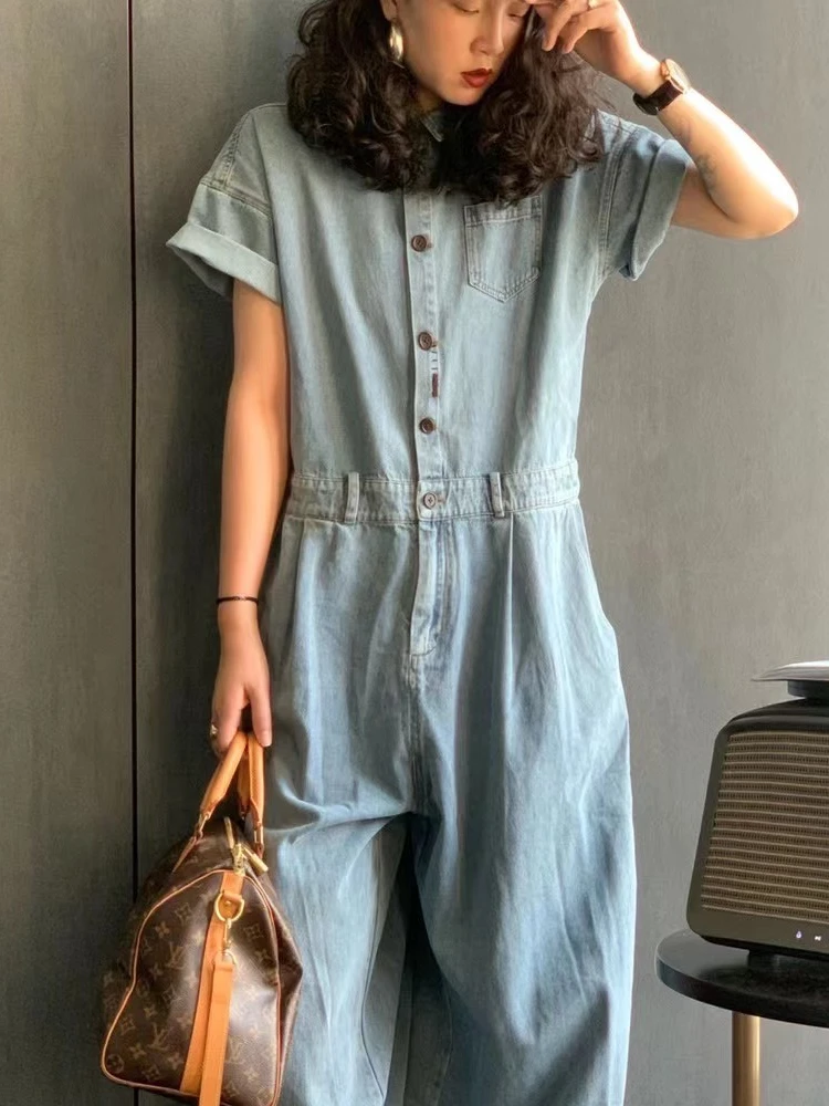 Mu Chujian Original Artistic Casual Loose ort Sve Onesie Cotton Commute Sle Low Waist Long Pants Spring New Arrival - AliExpress Jumpsuits&Rompers