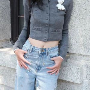 ey Series 3D Flower Knitted Open Cardigan Top SP Home South Oil High End Women's Faion Autumn Winter Commute Sle Regula... - AliExpress Sweaters&Jumpers